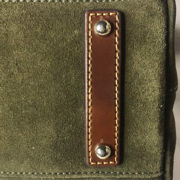 DOONEY BOURKE Olive Green Suede and Brown Leather Hobo Shoulder Bag NWOT - Picture 16 of 17